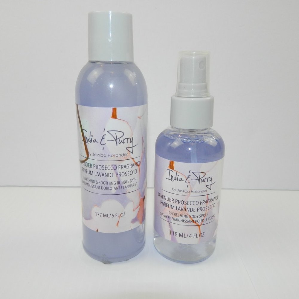 Lavender Prosecco India & Purry Fragrance Set Bubble Bath & Spray  - New